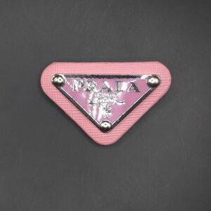 Pink Prada Triangle Patch/Croc Charm